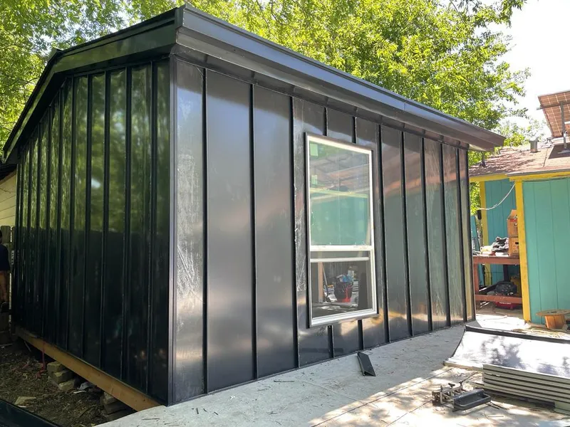 Black standing seam metal wall panels for Metal Roof Installation in Bothell East
